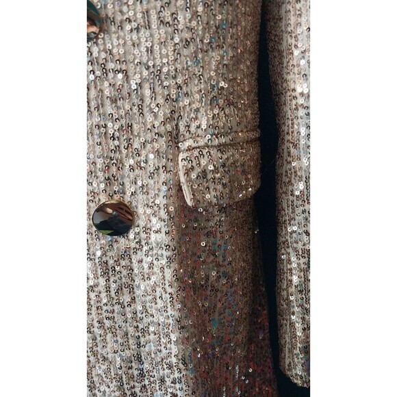 Vintage Judith March Sequin Jacket Blazer Champagne Size Large Womens - Picture 5 of 10